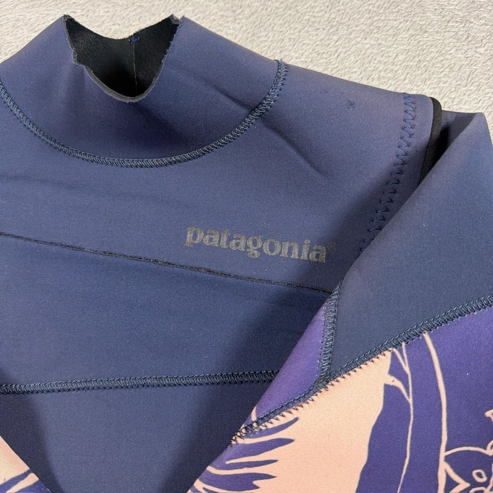 Patagonia R1 Lite Yulex Long Sleeve Wetsuit Womens 6 Blue Floral Front Zip - Picture 3 of 11